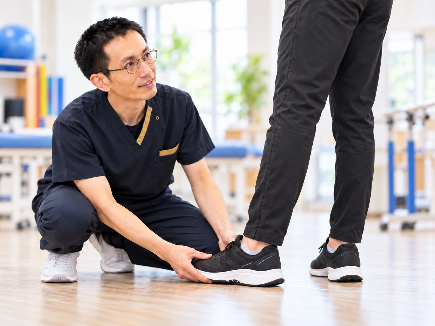 理学療法士によるインソールのフィッティング